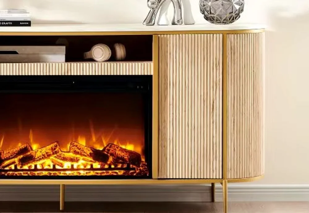 white modern electric fireplace